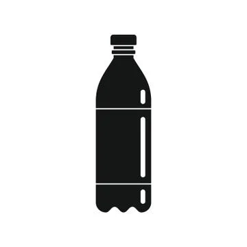 Plastic bottle for water black simple icon Stock Illustration