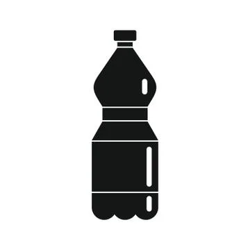 Plastic bottle for water black simple icon Illustrazione stock