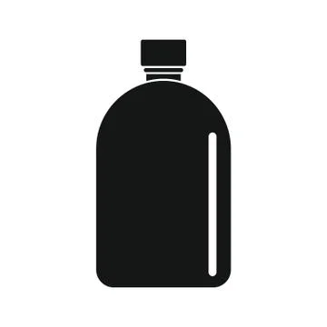 Plastic bottle for water black simple icon Stock Illustration