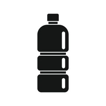 Plastic bottle for water black simple icon 스톡 일러스트