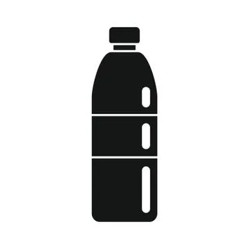 Plastic bottle for water black simple icon Stock Illustration