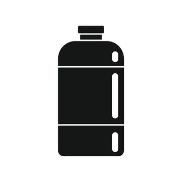 Plastic bottle for water black simple icon Stock Illustration