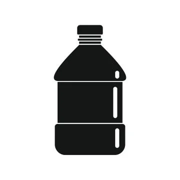 Plastic bottle for water black simple icon Illustrazione stock