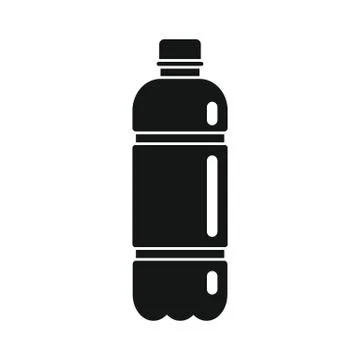Plastic bottle for water black simple icon Stock Illustration