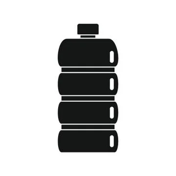 Plastic bottle for water black simple icon 스톡 일러스트