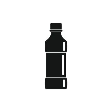 Plastic bottle for water black simple icon Stock Illustration