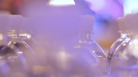 Plastic bottle with water in factory Stock Footage