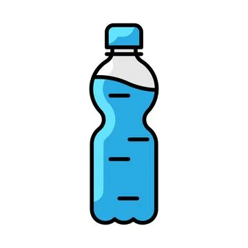 Plastic bottle with water icon. Aqua or liquid thin line illustration. 스톡 일러스트