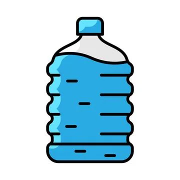 Plastic bottle with water icon. Aqua or liquid thin line illustration. 스톡 일러스트