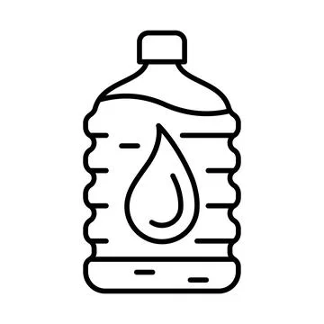 Plastic bottle with water icon. Aqua or liquid thin line illustration. 스톡 일러스트