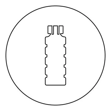 Plastic bottle of water icon in circle round black color vector illustratio.. 스톡 일러스트