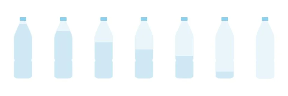 Plastic bottle water set. Stock Illustration