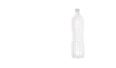 Plastic bottle on white background with copy space. Stock Photos
