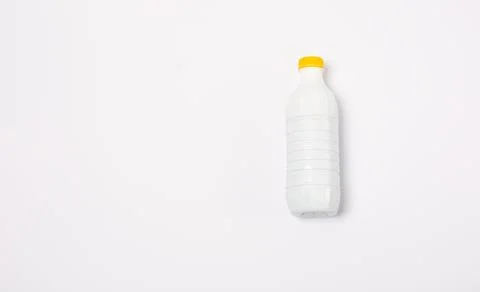Plastic bottle on white background with copy space. Stock Photos