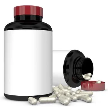 Plastic bottle on white background.3D Rendering Illustrazione stock