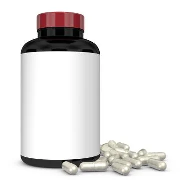 Plastic bottle on white background.3D Rendering Stock Illustration