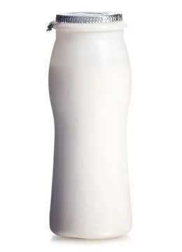 Plastic bottle yogurt Stock Photos
