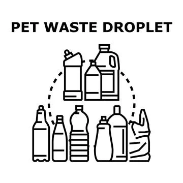 Plastic bottles and containers creating waste droplet concept Stock Illustration