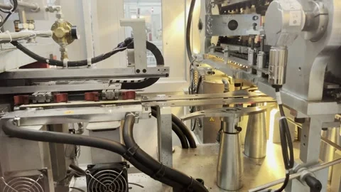 Plastic bottles blow machine. Stock Footage 265787970