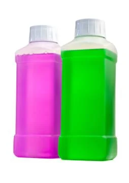 Plastic bottles with cleaning liquid Stock Photos