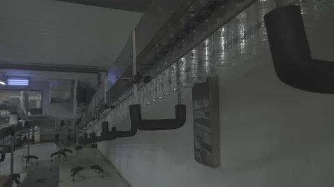 Plastic bottles on the conveyor Stock Footage 273855624