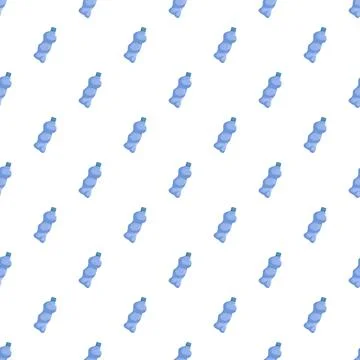 Plastic bottles creating seamless pattern for hydration concept イラスト素材
