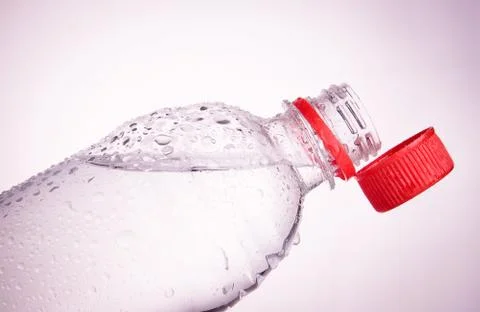 Plastic bottles of drinking water Stock Photos