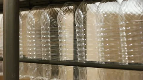 Plastic bottles in the factory Stock Footage 10835276