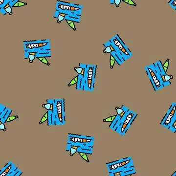 Plastic bottles floating ocean vector seamless pattern Illustrazione stock
