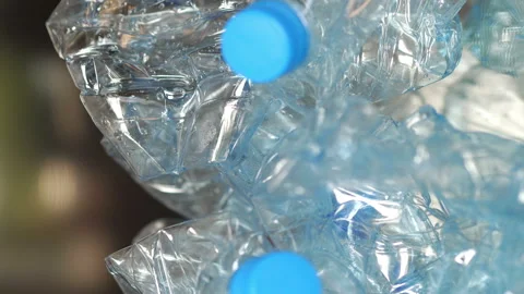 Plastic bottles loopable background in vertical in 4k Stock Footage 155787090