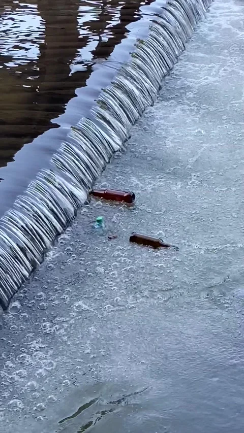 Plastic bottles in a mountain river Stock-Footage 157373337