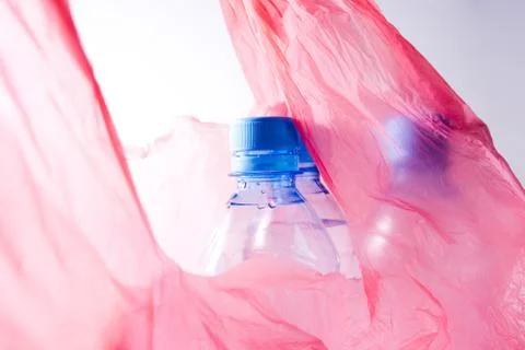 Plastic bottles in the package. Stock Photos