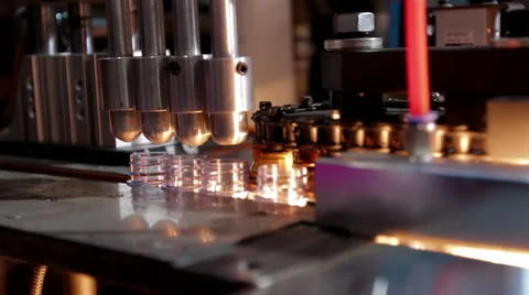 Plastic bottles production line Stock Footage 62065978