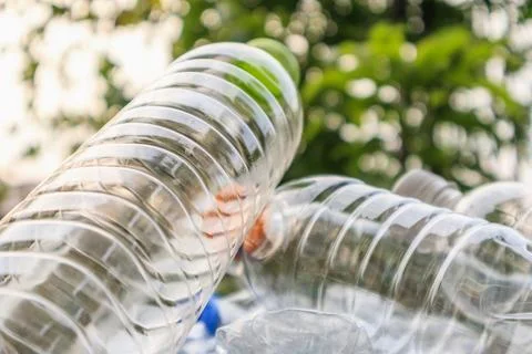 Plastic bottles for recycling background concept Stock Photos