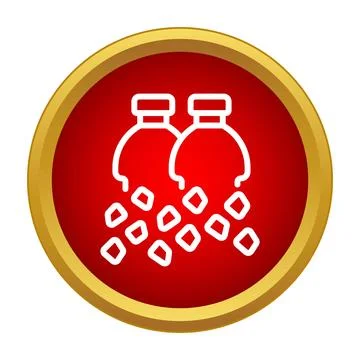 Plastic bottles recycling process producing small plastic granules Stock Illustration