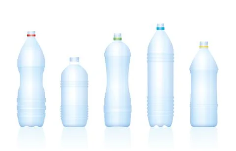Plastic Bottles Set Different Styles Empty Stock Illustration