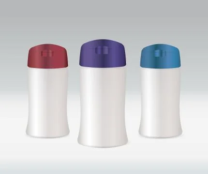 Plastic bottles of shampoo or shower gel Stock Illustration