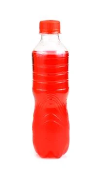 Plastic bottles of soft drinks on white background Stock Photos