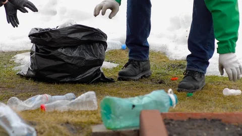 Plastic bottles trash close up Stock Footage 105718323
