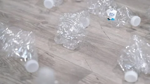 Plastic bottles used for recycling Stock Footage 327516015