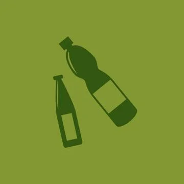 Plastic bottles vector isolated icons set. Stock Illustration