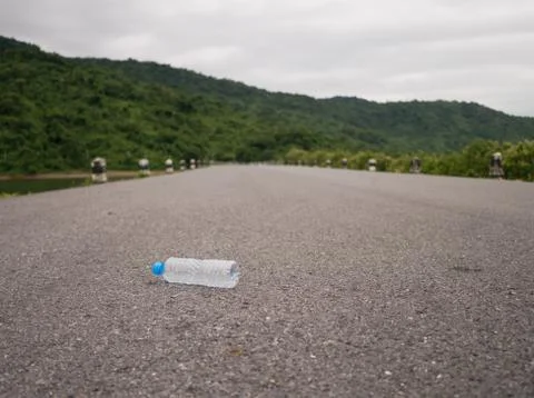 Plastic bottles on the way Stock Photos