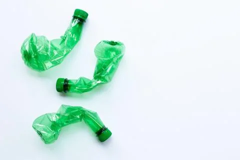 Plastic bottles on white background. Stock Photos