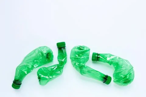 Plastic bottles on white background. Foto stock