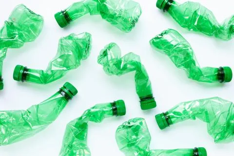 Plastic bottles on white background. Stock Photos