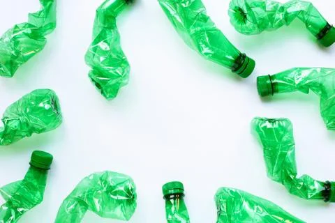 Plastic bottles on white background. Stock Photos