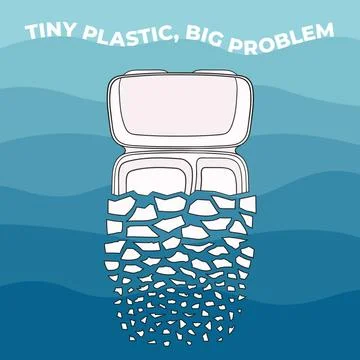 The plastic box breaks up into small pieces Stock Illustration