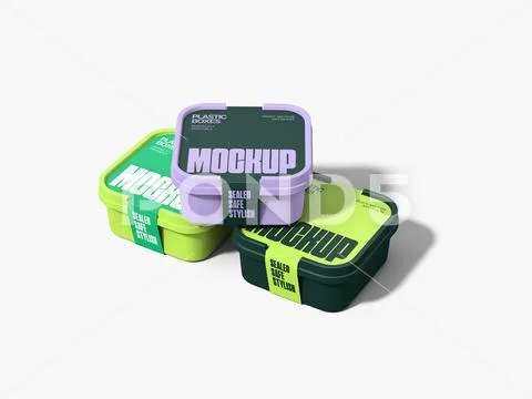 Plastic Box Container Mockup Modello PSD