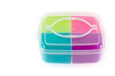 Plastic box divide to 4 colors Stock Photos