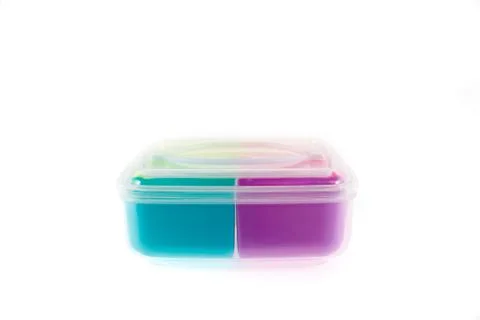 Plastic box divide to 4 colors Stock Photos